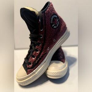 CONVERSE CHUCK 70 VARSITY HI Black-Purple High-Top Sneakers Women's US Size 8